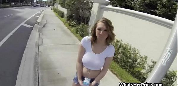  Drilling huge titty teen by dumpster in the parking lot